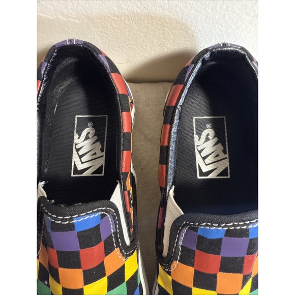 Vans "Off‎ The Wall" Rainbow Checkered Skate Shoes Women 5.5 Men 4 - Picture 3 of 8